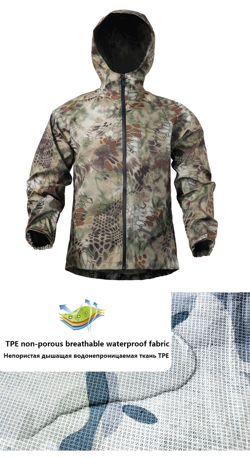 Mege Brand Tactical Rain Jacket Men Camouflage Army Military