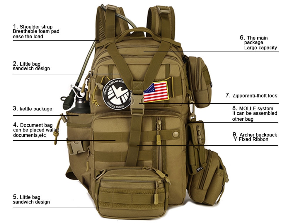 Hot Men Outdoor 3P Tactical Backpack 900D Waterproof Army Shoulder Military hunting camping Women Multi-purpose Molle Sports Bag Hot Men Outdoor 3P Tactical Backpack 900D Waterproof Army Shoulder Military hunting camping Women Multi-purpose Molle Sports Bag