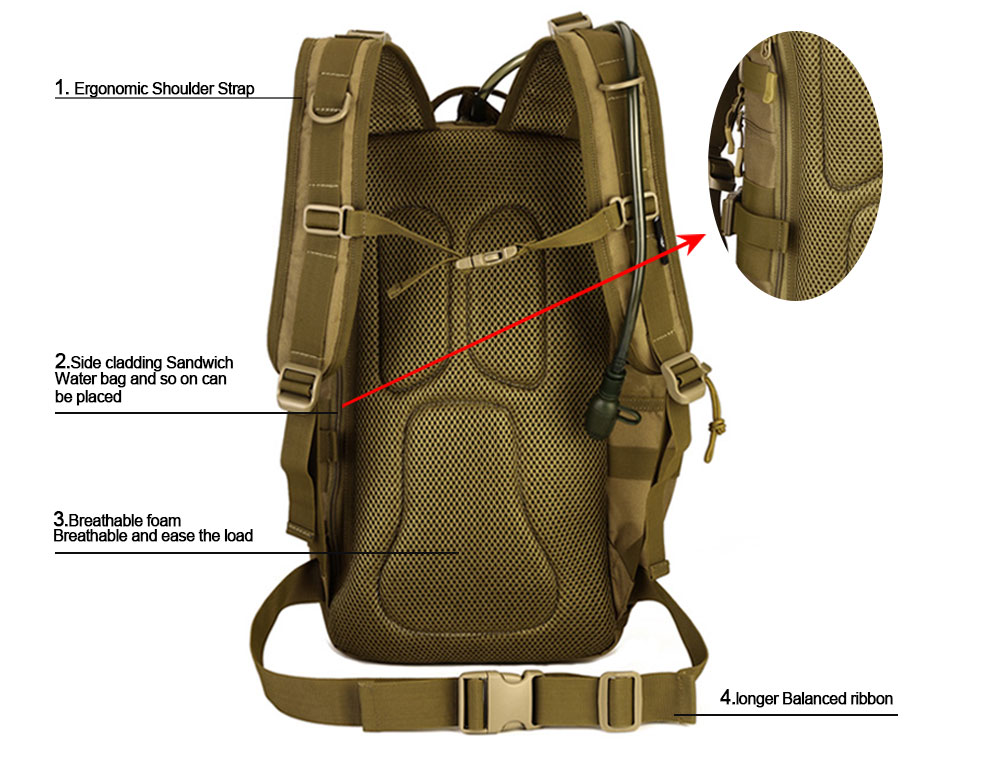 Men Outdoor 3P Tactical Backpack 900D Waterproof Army Shoulder Military hunting camping Women Multi-functional Molle Sports Bag