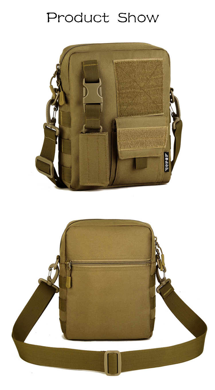 Men Camo Waterproof Vertical Messenger Bag Army Fans Tactical Shoulder Bag Outdoor Travel Commuter Package Extend Molle Bag K316