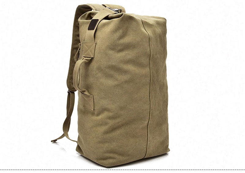 Men Outdoor Bacpkack Luggage Travel Large Army Bucket Bag Multifunctional Military Canvas Backpacks Sports Shoulder Bags XA188WA