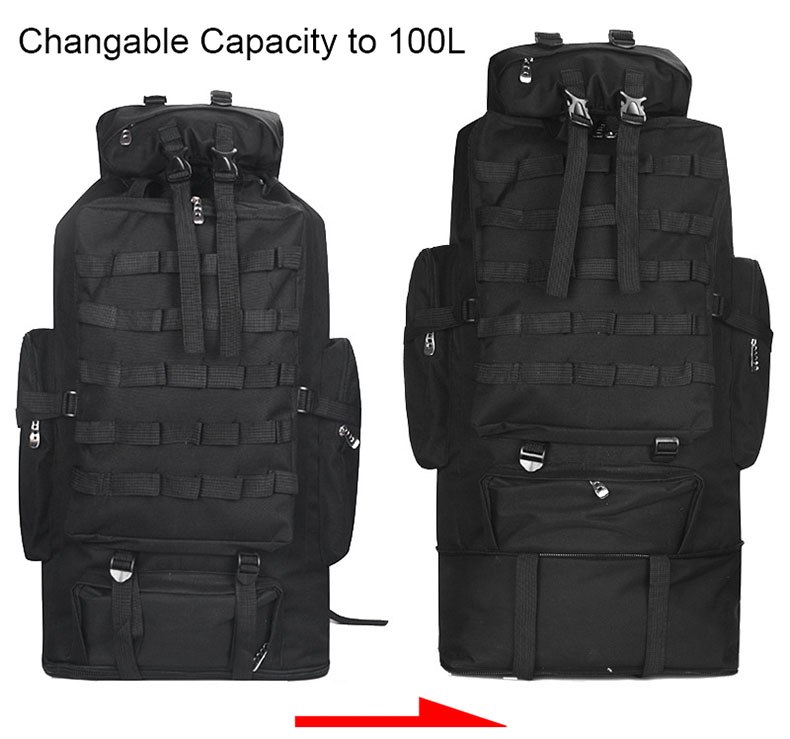 100L Military Molle Army Bag Camping Backpack Tactical Large Backpacks Hiking Travel Outdoor Sports Bags Rucksack Mohila XA658WA