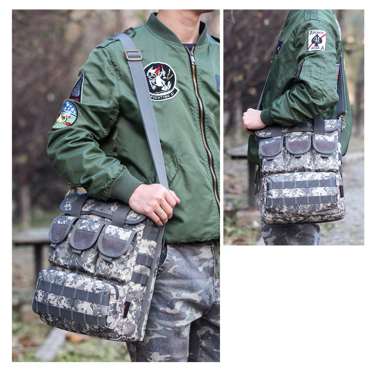 Men Outdoor Tactical Bag Molle Messenger Bags Military Camouflage Single Shoulder Belt Sack For Sports Toolkit Handbag XA158WA