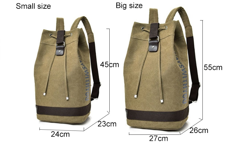 Male Foldable Canvas Bucket Rucksack Tactical Military Backpack Travel Hiking Army Bags Mountaineering Shoulder Bag Big XA627WD