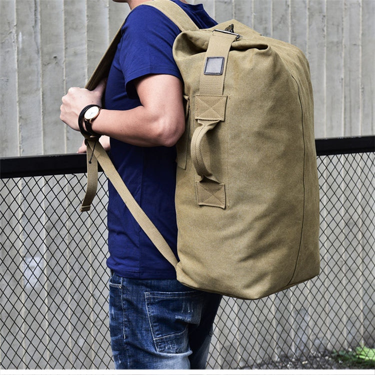 Large Capacity Travel Climbing Bag Tactical Military Backpack Women Army Bags Canvas Bucket Bag Shoulder Sports Bag Male XA208WD