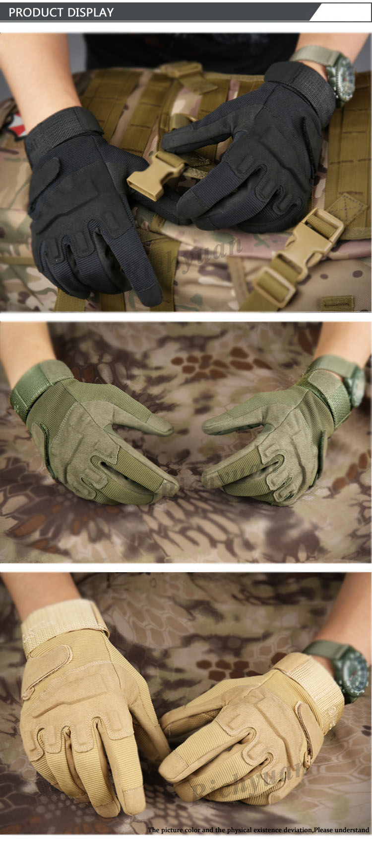 Us Military Tactical Gloves Outdoor Sports Army Full Finger Combat Motocycle Slip-resistant Carbon Fiber Tortoise Shell Gloves