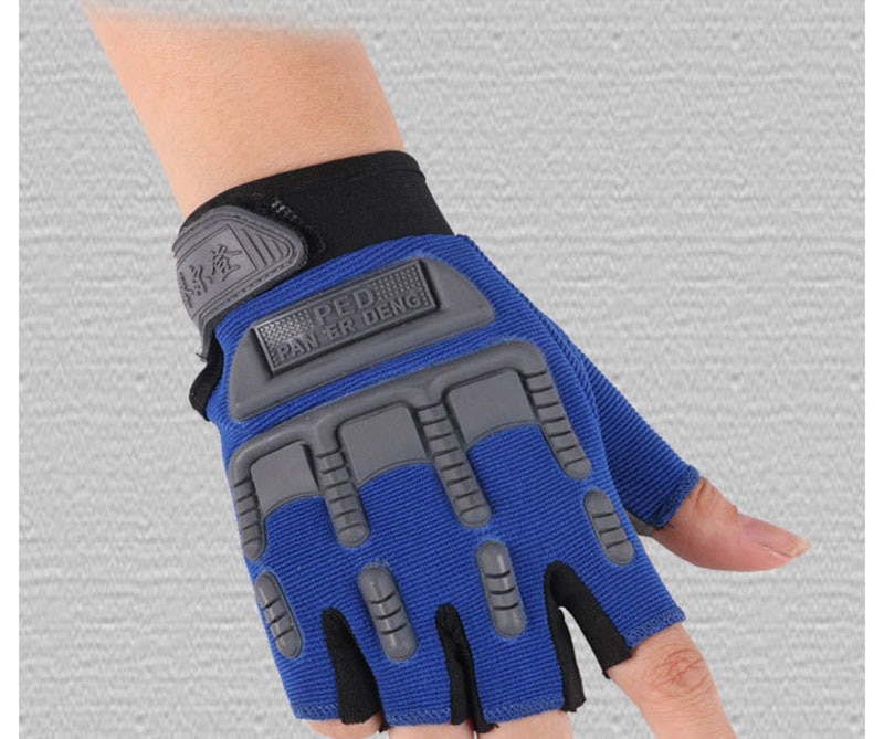 Kids Tactical Fingerless Gloves Military Armed Anti-Skid Rubber Knuckle ...