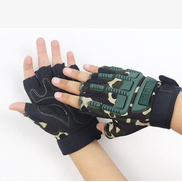 Kids Tactical Fingerless Gloves Military Armed A