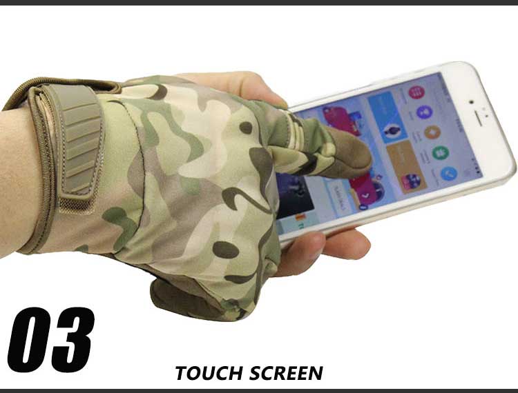 New Camouflage Tactical Touch Gloves Army waterproof Paintball Shooting Military Gloves Airsoft Anti-Skid Full Finger Gloves