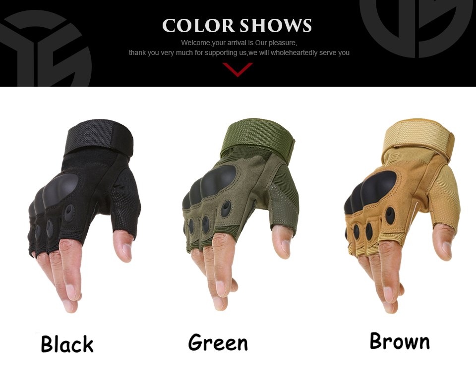 Tactical Fingerless Gloves Military Army Shooting Paintball Airsoft Bicycle Motorcross Combat Hard Knuckle Half Finger Gloves