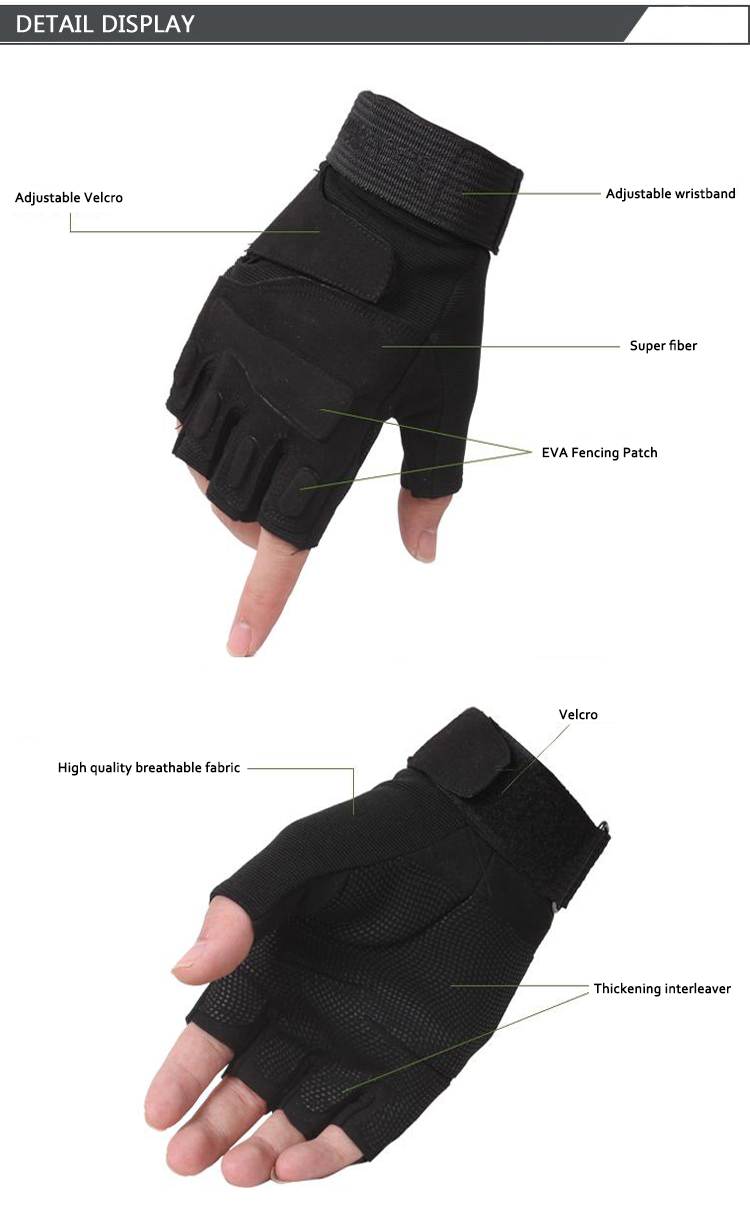 Blackhawk Hell Storm US Military Special Forces Tactical Army Gloves Slip Outdoor Men Fighting Fingerless Gloves