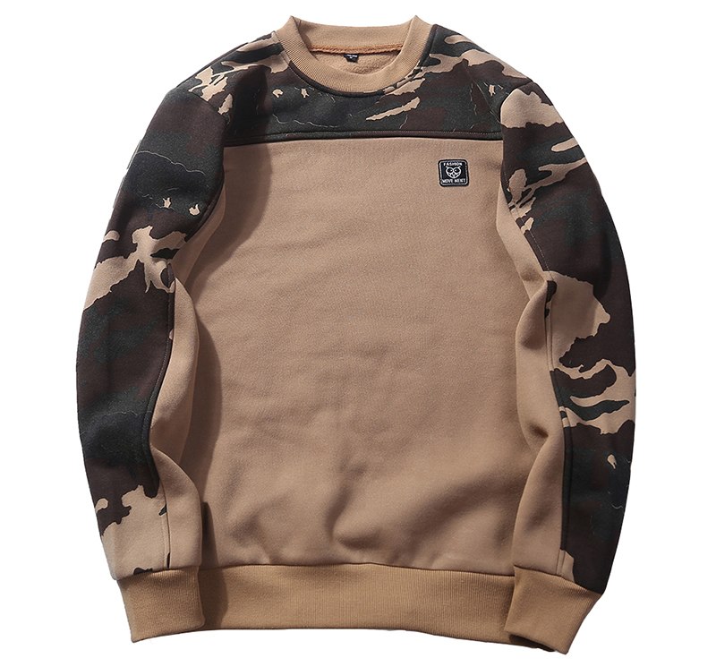 S.ARCHON Military Style Camouflage Sweatshirts Men Casual O-Neck Patchwork Hoodies Male Spring Autumn Camo Pullover Sweatshirts