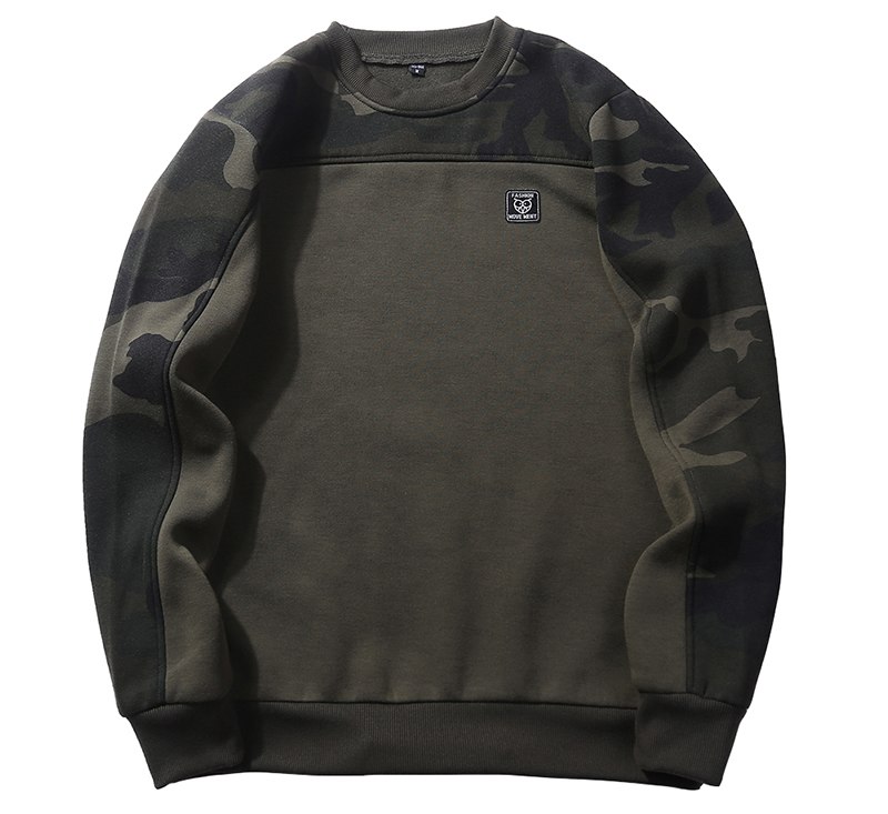 S.ARCHON Military Style Camouflage Sweatshirts Men Casual O-Neck Patchwork Hoodies Male Spring Autumn Camo Pullover Sweatshirts