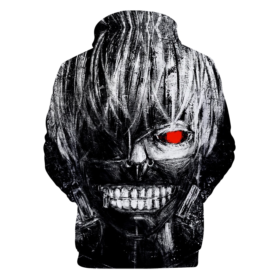 3D Anime Sweatshirt Menswear / Womens Top 3D Print Hooded Anime Tokyo Ghoul 3D Hoodie Sweatshirt Q0407-Q0410