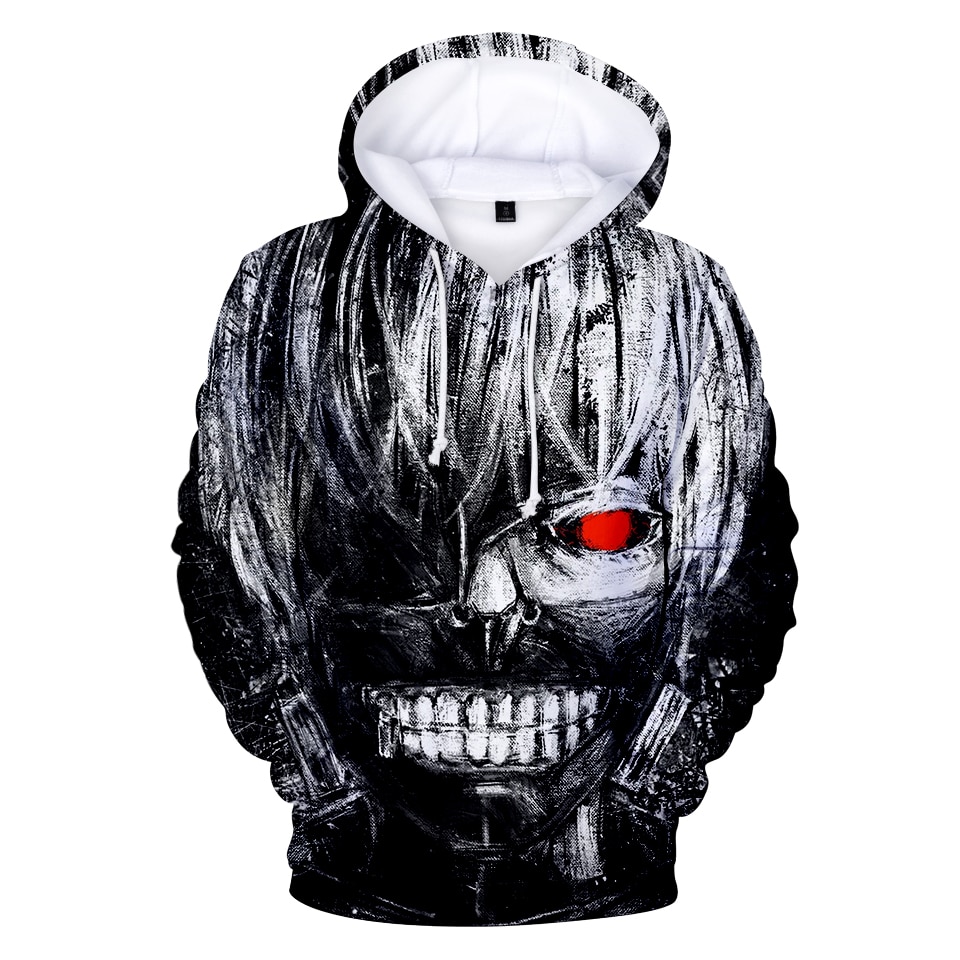 3D Anime Sweatshirt Menswear / Womens Top 3D Print Hooded Anime Tokyo Ghoul 3D Hoodie Sweatshirt Q0407-Q0410