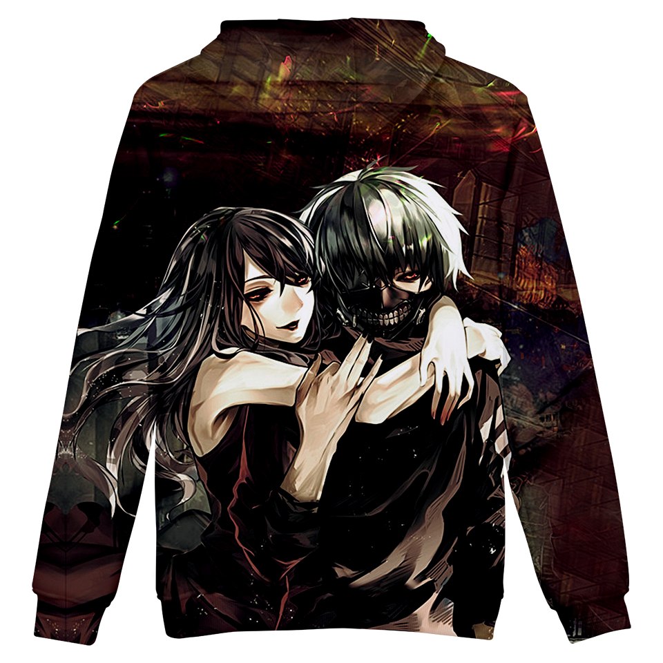3D Anime Sweatshirt Menswear / Womens Top 3D Print Hooded Anime Tokyo Ghoul 3D Hoodie Sweatshirt Q0407-Q0410