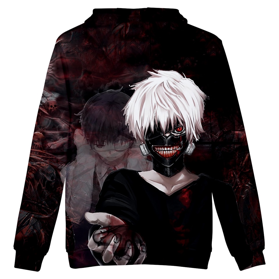 3D Anime Sweatshirt Menswear / Womens Top 3D Print Hooded Anime Tokyo Ghoul 3D Hoodie Sweatshirt Q0407-Q0410