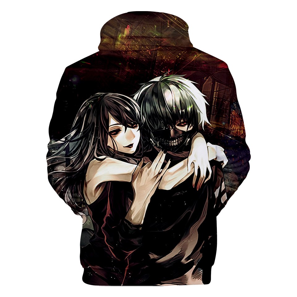 3D Anime Sweatshirt Menswear / Womens Top 3D Print Hooded Anime Tokyo Ghoul 3D Hoodie Sweatshirt Q0407-Q0410