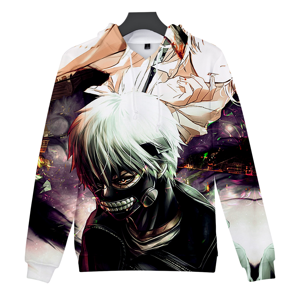 3D Anime Sweatshirt Menswear / Womens Top 3D Print Hooded Anime Tokyo Ghoul 3D Hoodie Sweatshirt Q0407-Q0410