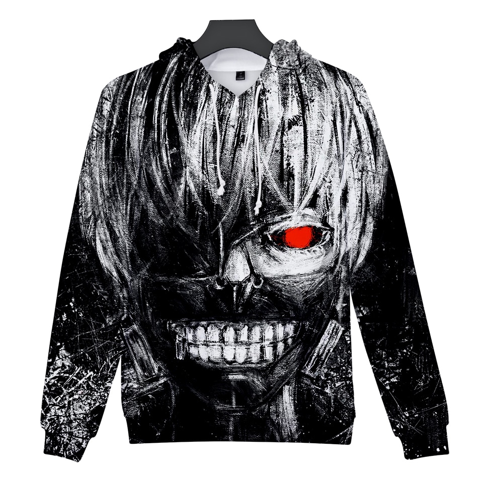 3D Anime Sweatshirt Menswear / Womens Top 3D Print Hooded Anime Tokyo Ghoul 3D Hoodie Sweatshirt Q0407-Q0410