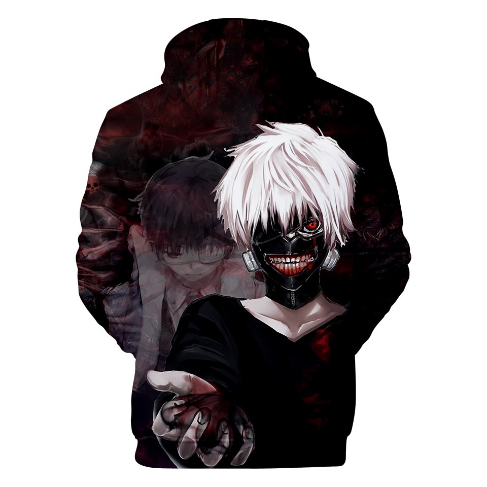 3D Anime Sweatshirt Menswear / Womens Top 3D Print Hooded Anime Tokyo Ghoul 3D Hoodie Sweatshirt Q0407-Q0410