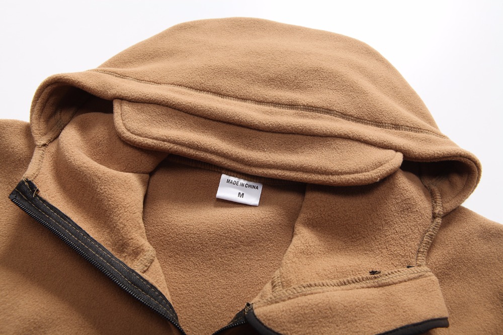 Outdoors Tactical Zipper Pocket Sharkskin Soft Shell Warm Thelmal Fleece Hoodies Cargi Army Jacket Men 3 Color