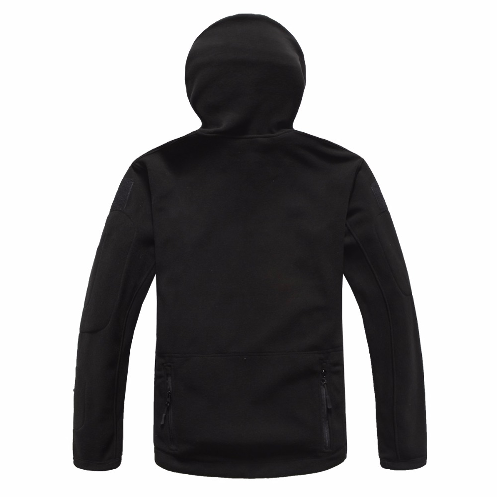 Outdoors Tactical Zipper Pocket Sharkskin Soft Shell Warm Thelmal Fleece Hoodies Cargi Army Jacket Men 3 Color