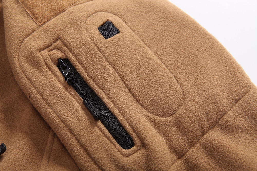 Outdoors Tactical Zipper Pocket Sharkskin Soft Shell Warm Thelmal Fleece Hoodies Cargi Army Jacket Men 3 Color