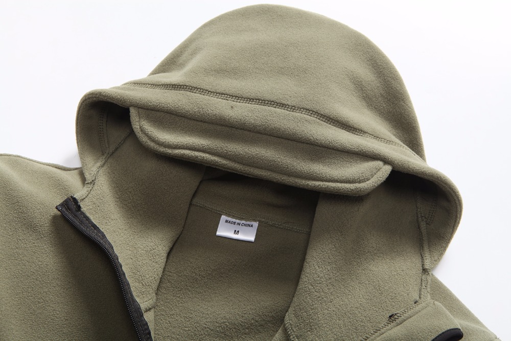 Outdoors Tactical Zipper Pocket Sharkskin Soft Shell Warm Thelmal Fleece Hoodies Cargi Army Jacket Men 3 Color