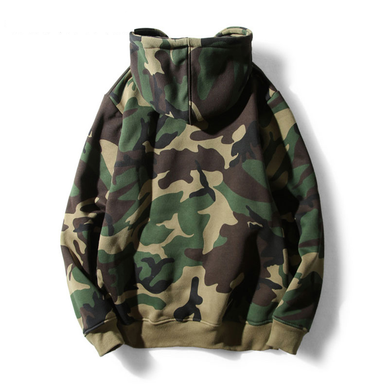 Army Green Camouflage Camo Fleece Pullover Fashion Hip Hop Streetwear ...