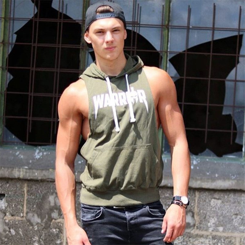 Autumn Men Hoodies Sweatshirt Fashion Military Tracksuit Casual Pullover Male Sleeveless hoodie