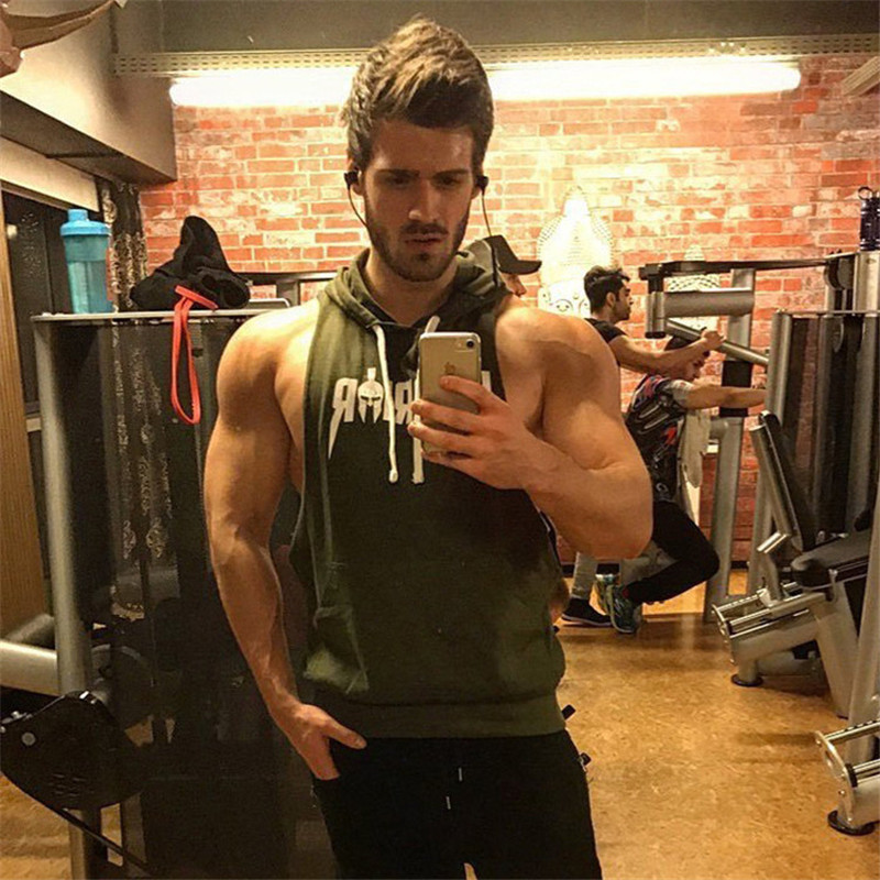 Autumn Men Hoodies Sweatshirt Fashion Military Tracksuit Casual Pullover Male Sleeveless hoodie