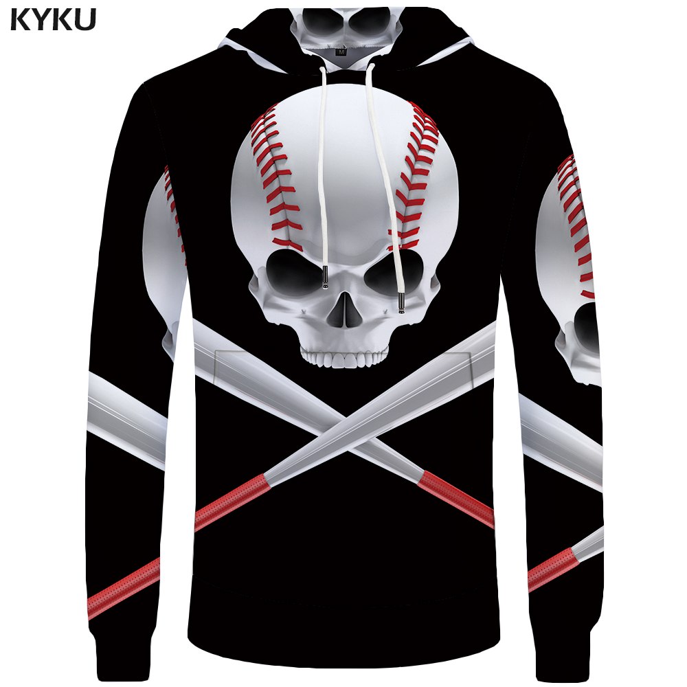 Skull Hoodie Men Black Military Hoodies Anime Clothes Punk Rock Metal 3d Print Sweatshirt Casual