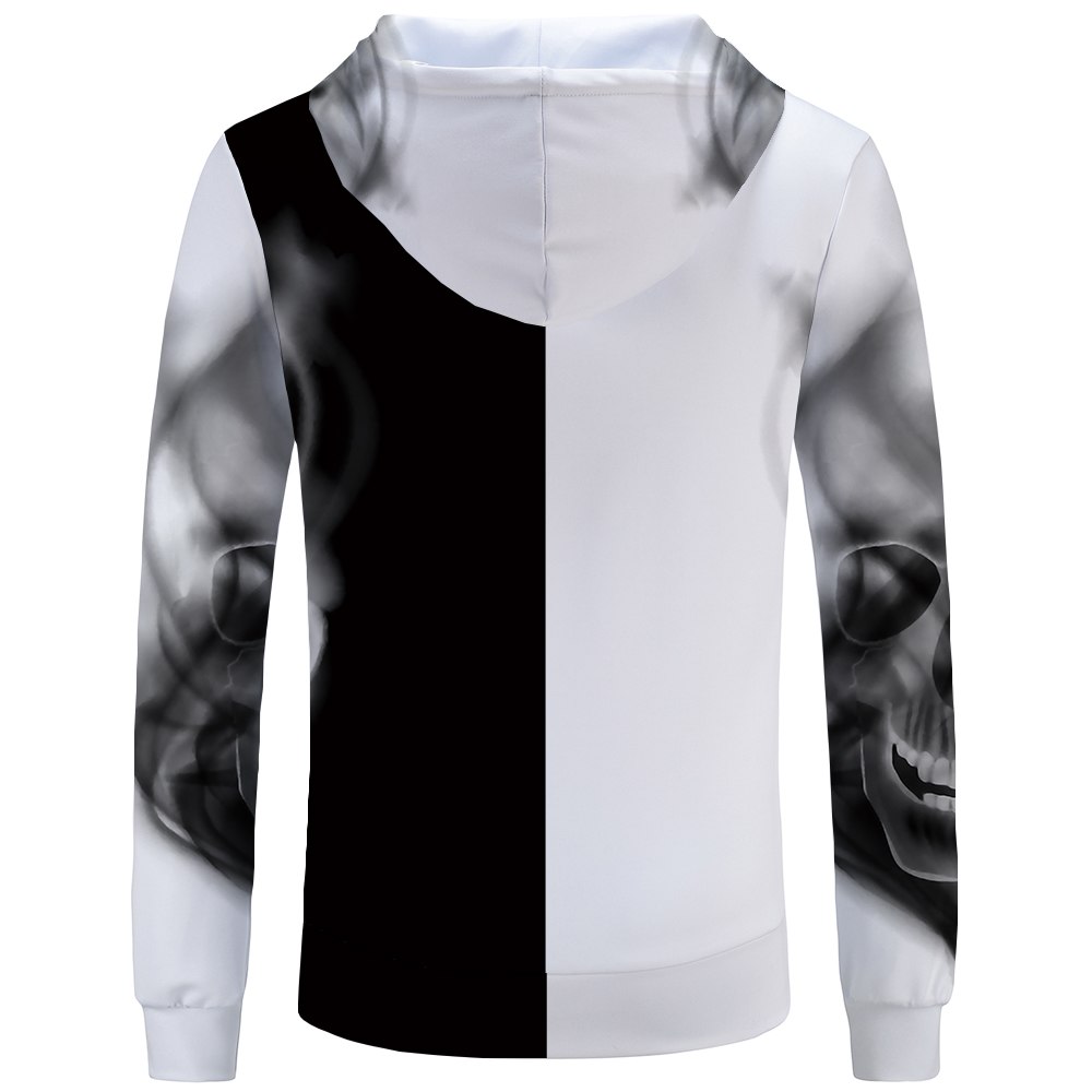 Skull Hoodie Men Black Military Hoodies Anime Clothes Punk Rock Metal 3d Print Sweatshirt Casual