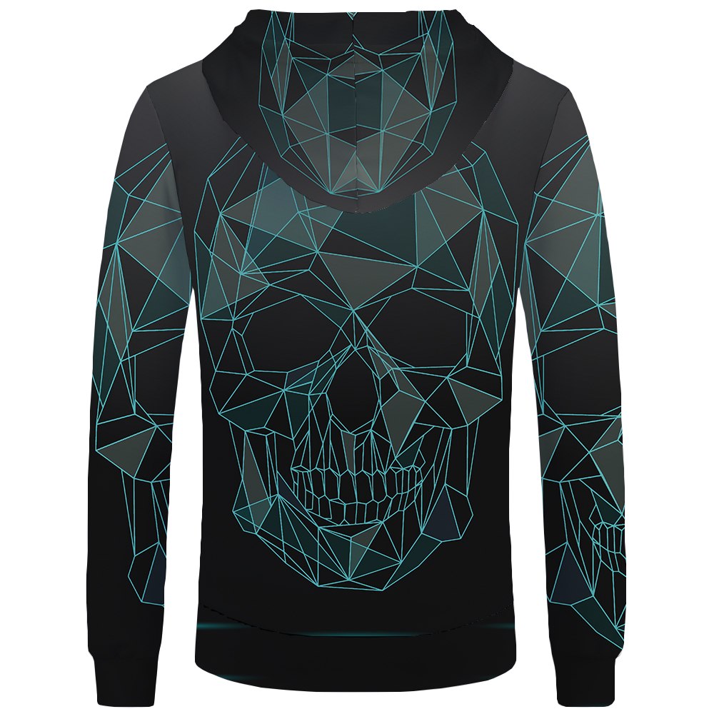 Skull Hoodie Men Black Military Hoodies Anime Clothes Punk Rock Metal 3d Print Sweatshirt Casual