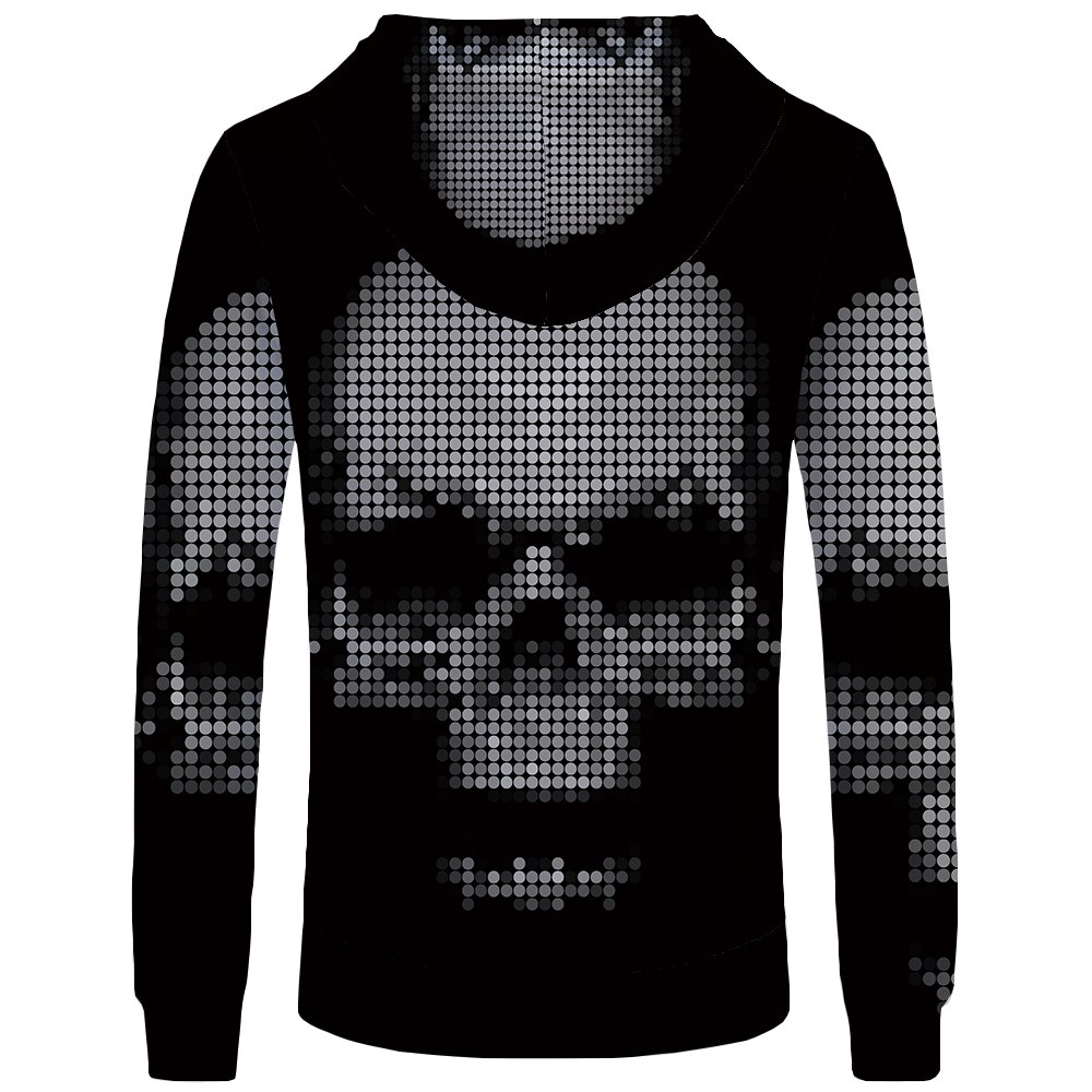 Skull Hoodie Men Black Military Hoodies Anime Clothes Punk Rock Metal 3d Print Sweatshirt Casual