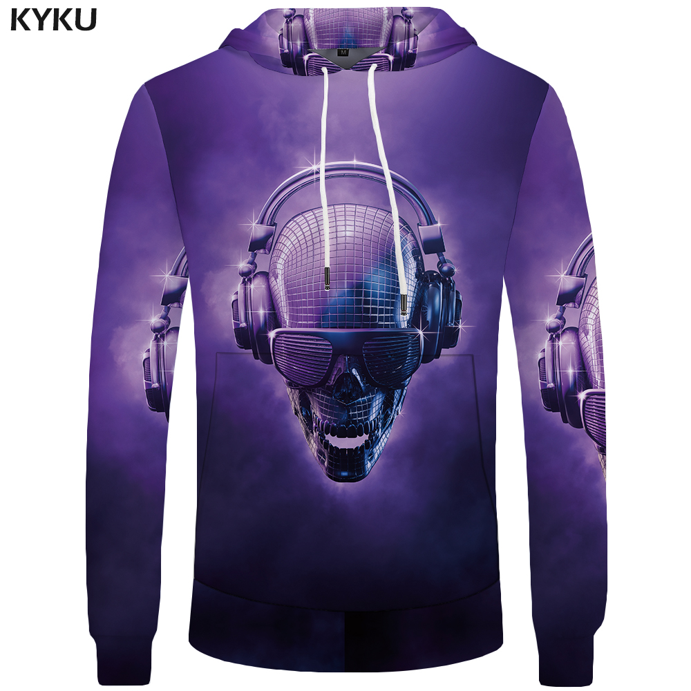 Skull Hoodie Men Black Military Hoodies Anime Clothes Punk Rock Metal 3d Print Sweatshirt Casual