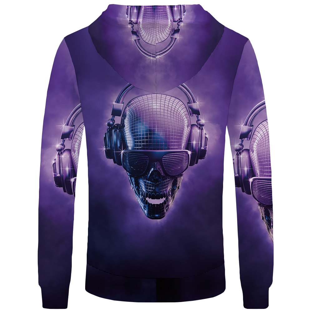 Skull Hoodie Men Black Military Hoodies Anime Clothes Punk Rock Metal 3d Print Sweatshirt Casual