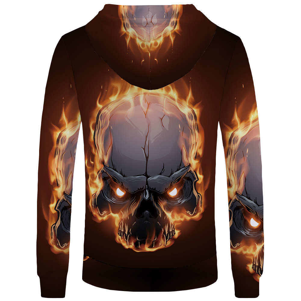 Skull Hoodie Men Black Military Hoodies Anime Clothes Punk Rock Metal 3d Print Sweatshirt Casual