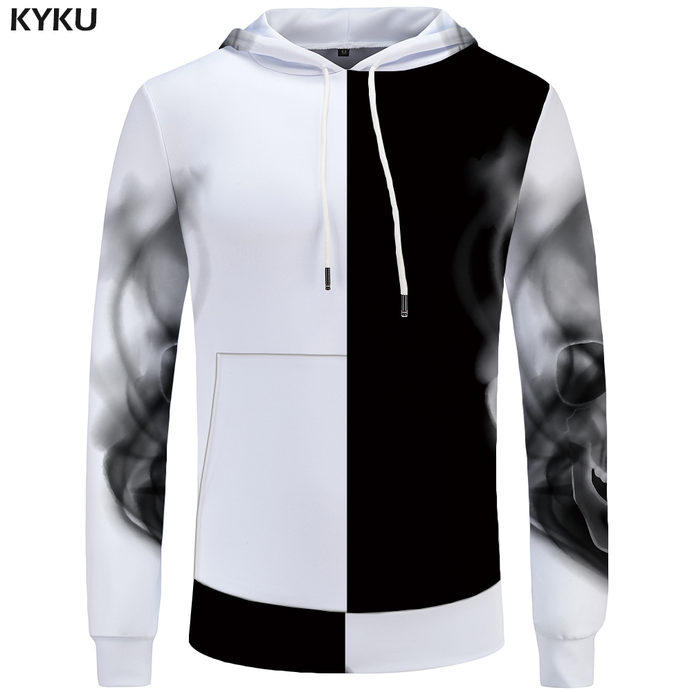 Skull Hoodie Men Black Military Hoodies Anime Clothes Punk Rock Metal 3d Print Sweatshirt Casual