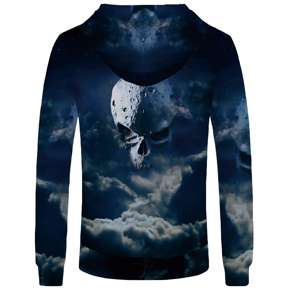 Skull Hoodie Men Black Military Hoodies Anime Clothes Punk Rock Metal 3d Print Sweatshirt Casual