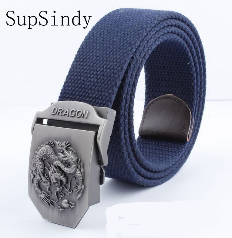 SupSindy men&women Canvas belt Dragon metal buckle waistband military belt Army tactical belts for Men high quality male strap