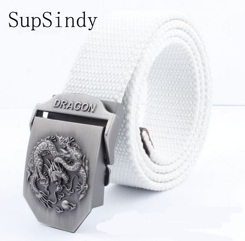 SupSindy men&women Canvas belt Dragon metal buckle waistband military belt Army tactical belts for Men high quality male strap