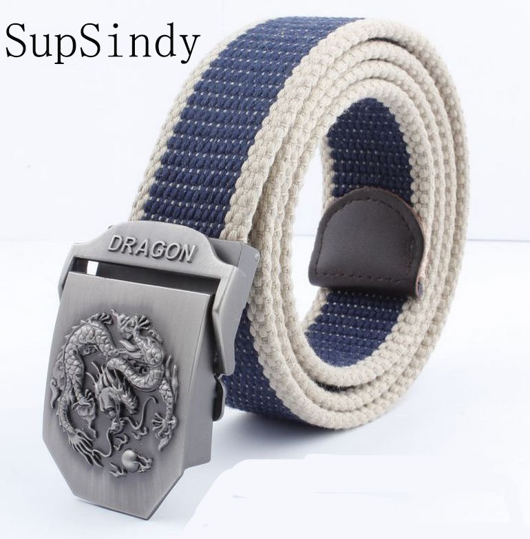 SupSindy men&women Canvas belt Dragon metal buckle waistband military belt Army tactical belts for Men high quality male strap