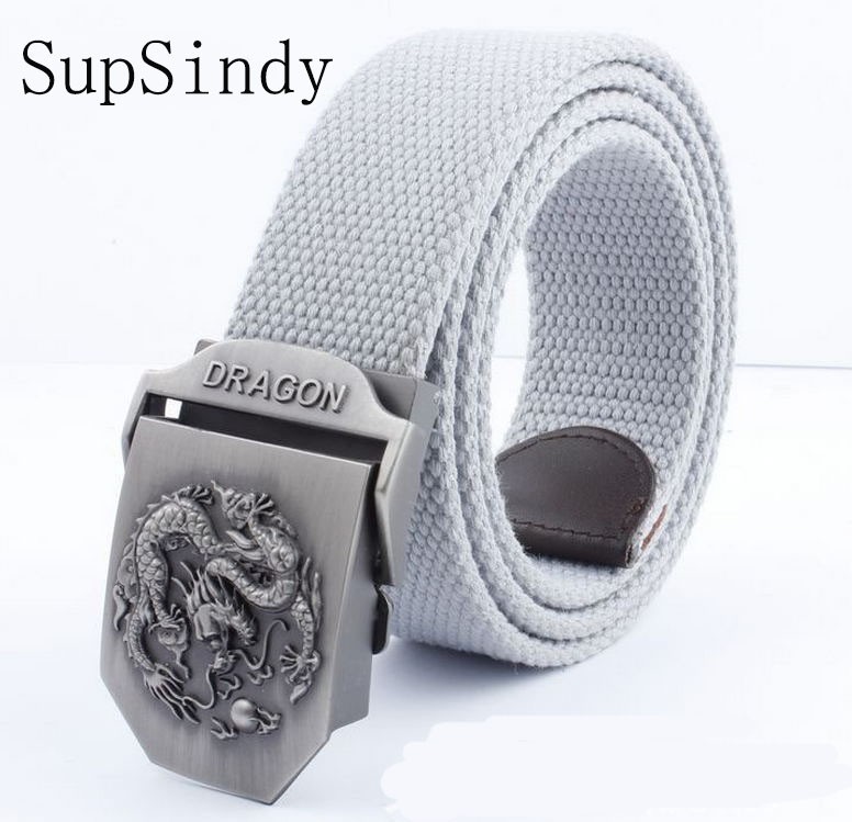 SupSindy men&women Canvas belt Dragon metal buckle waistband military belt Army tactical belts for Men high quality male strap