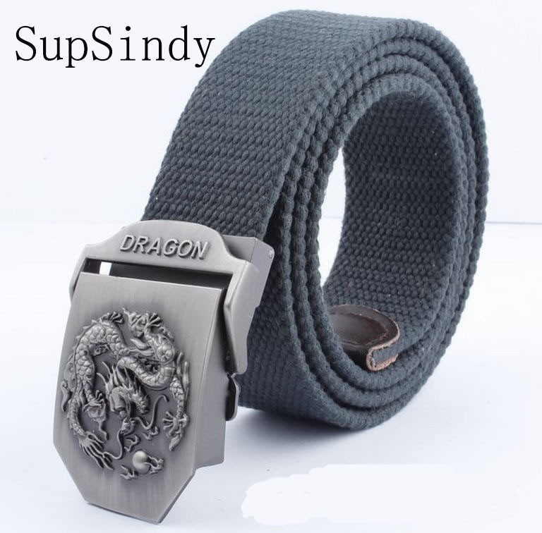 SupSindy men&women Canvas belt Dragon metal buckle waistband military belt Army tactical belts for Men high quality male strap