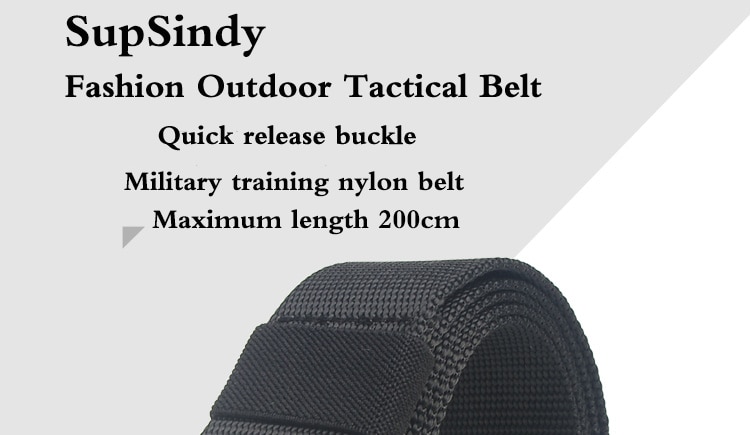 SupSindy Men&Women Tactical Belt 90--200+cm Quick release Military Nylon Belt Outdoor multifunctional Training Belt High Quality