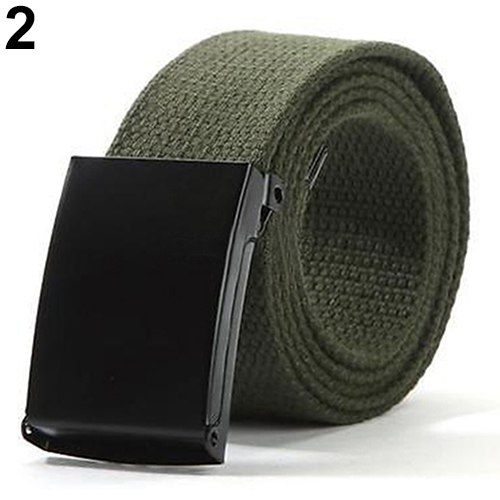 Unisex Military Casual Solid Color Plain Webbing Canvas Waist Belt Waistband Unisex Military Casual Solid Color Plain Webbing Canvas Waist Belt Waistband