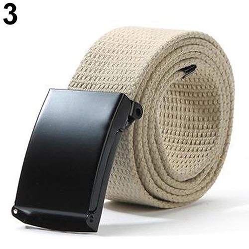 Unisex Military Casual Solid Color Plain Webbing Canvas Waist Belt Waistband Unisex Military Casual Solid Color Plain Webbing Canvas Waist Belt Waistband