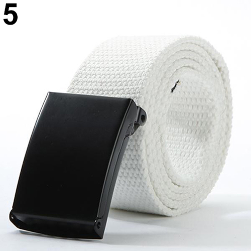 Unisex Military Casual Solid Color Plain Webbing Canvas Waist Belt Waistband Unisex Military Casual Solid Color Plain Webbing Canvas Waist Belt Waistband